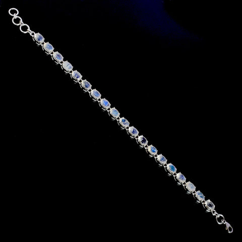 Rainbow Moonstone Tennis Bracelet - Oval