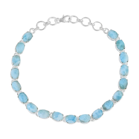 Larimar Tennis Bracelet - Oval