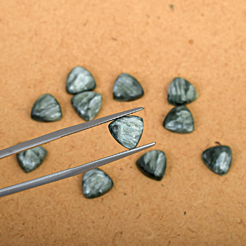 Triangle Seraphinite Cabochon Gemstone Lot