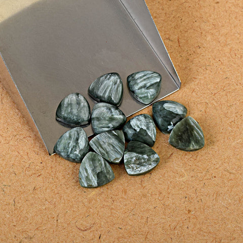 Triangle Seraphinite Cabochon Gemstone Lot