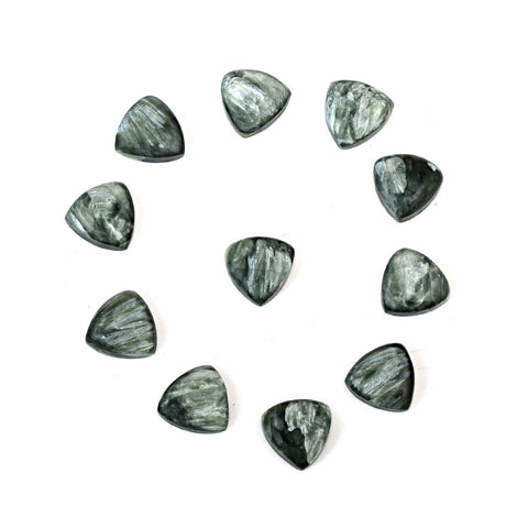 Triangle Seraphinite Cabochon Gemstone Lot