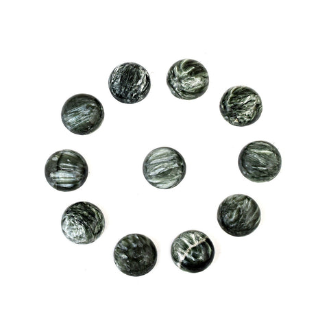 Round Seraphinite Cabochon Gemstone Lot