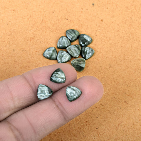 Triangle Seraphinite Cabochon Gemstone Lot