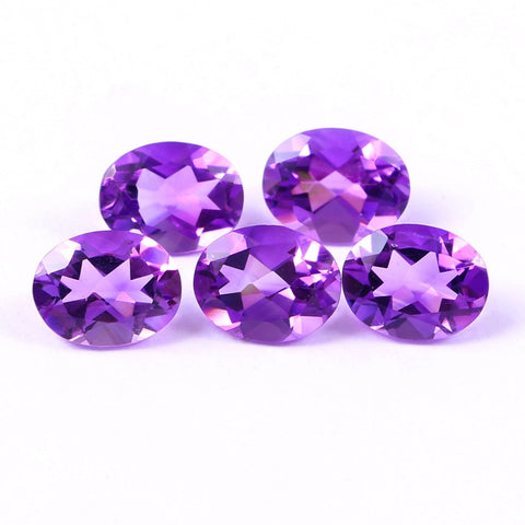 Oval Amethyst Cut Gemstone Lot