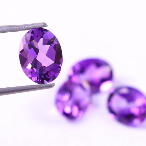 Oval Amethyst Cut Gemstone Lot