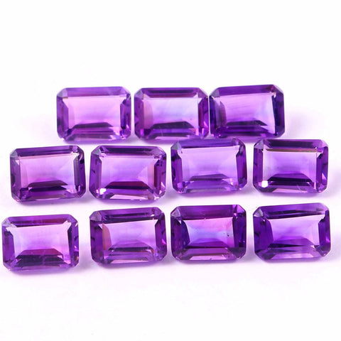 Rectangle Amethyst Cut Gemstone Lot