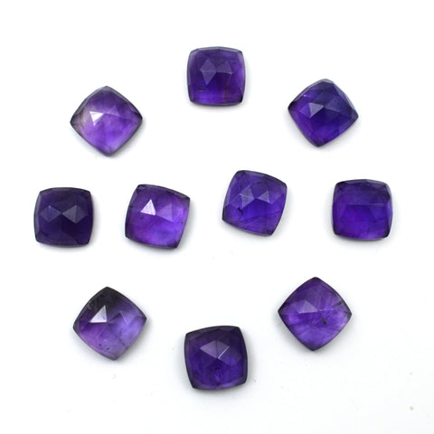 Square Amethyst Faceted Gemstone Lot