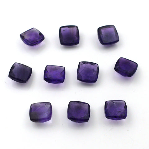 Square Amethyst Faceted Gemstone Lot