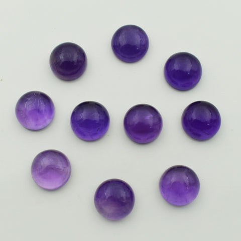Round Amethyst Cabochon Gemstone Lot