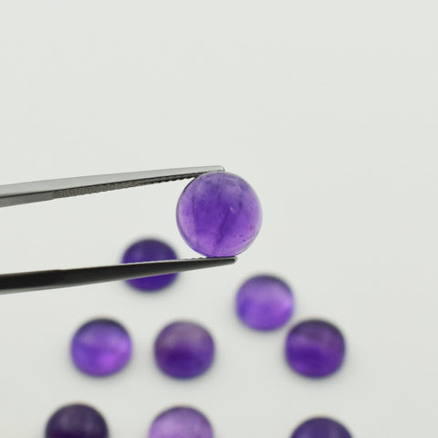 Round Amethyst Cabochon Gemstone Lot