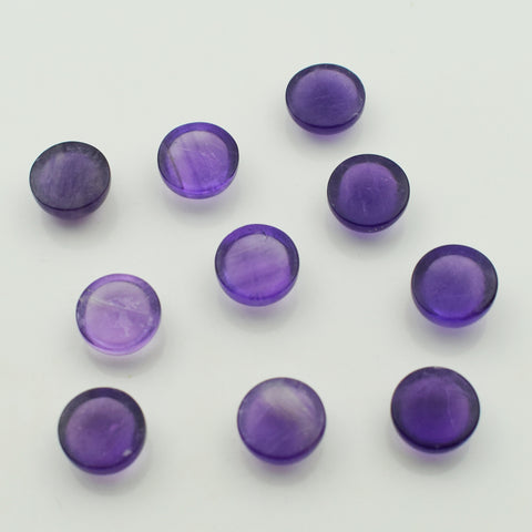 Round Amethyst Cabochon Gemstone Lot