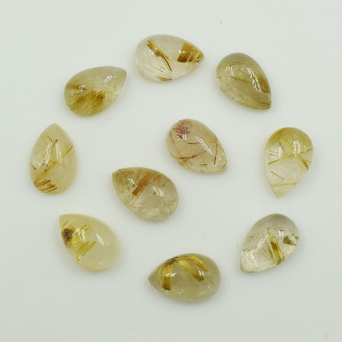 Pear Golden Rhotile Cabochon Gemstone Lot