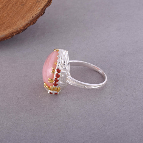 Pink Opal Gemstone Ring