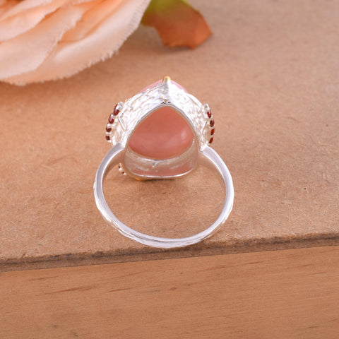 Pink Opal Gemstone Ring