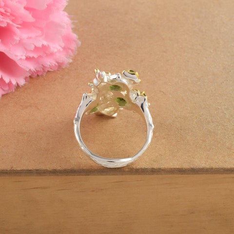 Moldavite Gemstone Ring