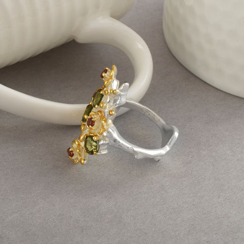 Moldavite Gemstone Ring