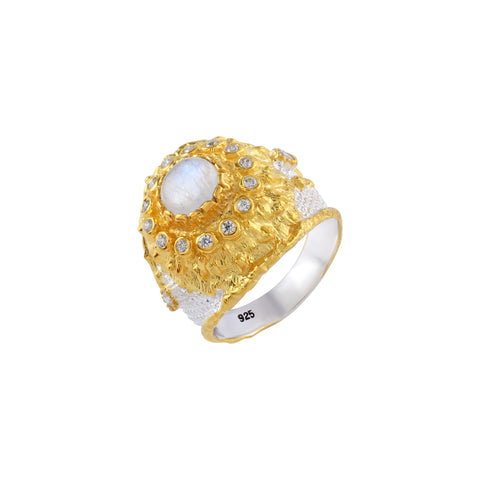 Rainbow Moonstone Gemstone Ring