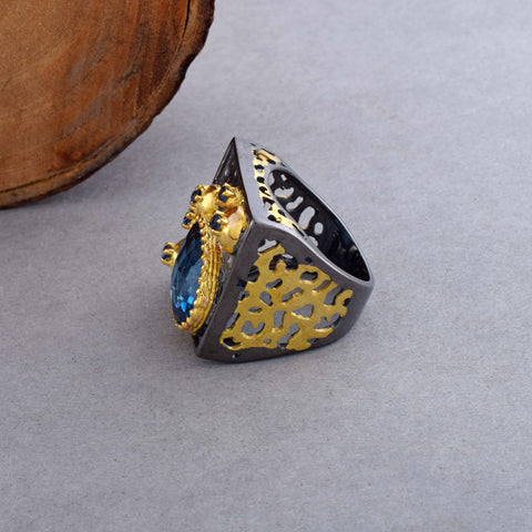 Blue Topaz Gemstone Ring