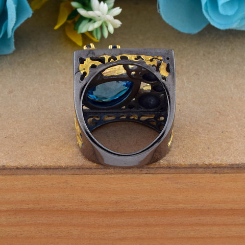 Blue Topaz Gemstone Ring