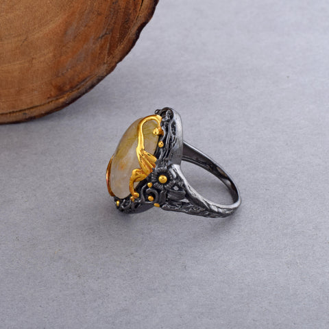 Golden Rutile Gemstone Ring