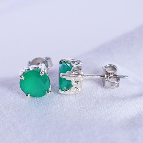 Vintage Green Onyx Studs