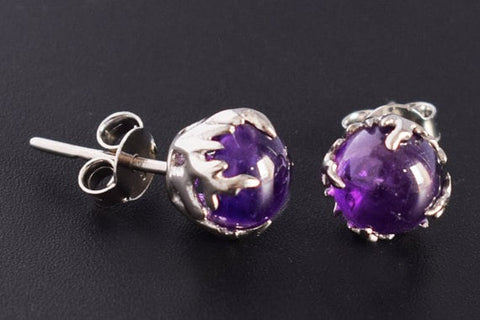 Fire Amethyst Studs