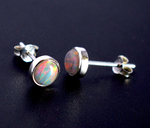 Rainbow Opal Studs