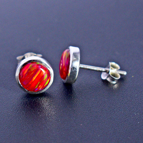 Red Opal Studs