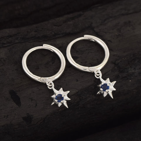 Blue Sapphire Starburst Huggies