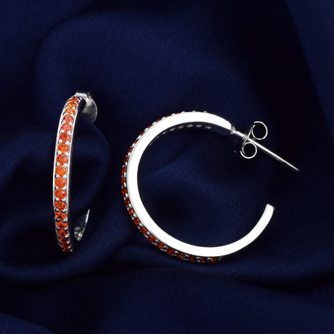 Carnelian Gemstone Hoops- Large
