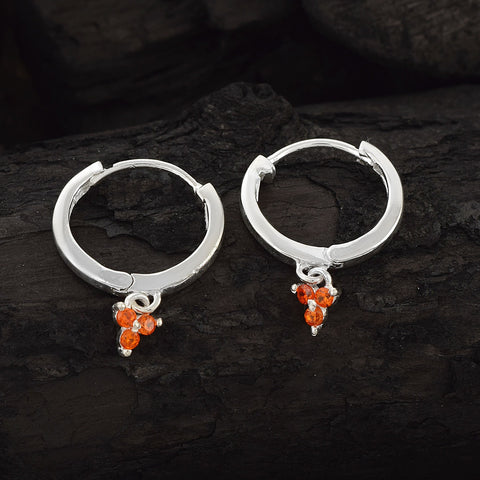 Carnelian Teardrop Huggies