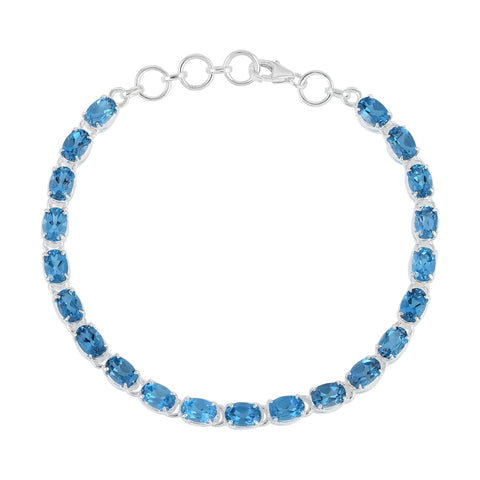 London Blue Topaz Tennis Bracelet - Oval