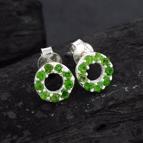 Chrome Diopside Concentric Studs