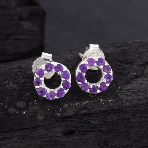 Concentric Amethyst Studs
