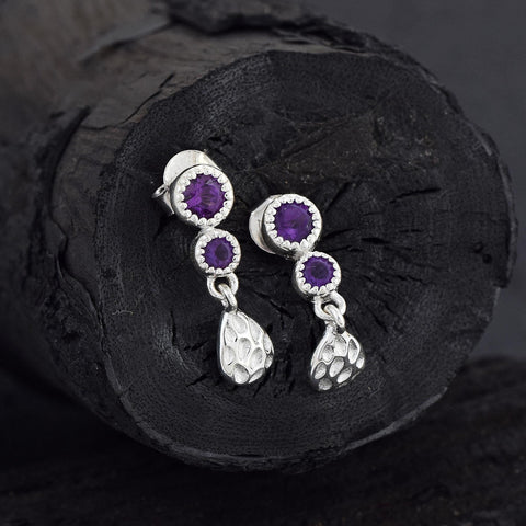 Amethyst Stud Danglers