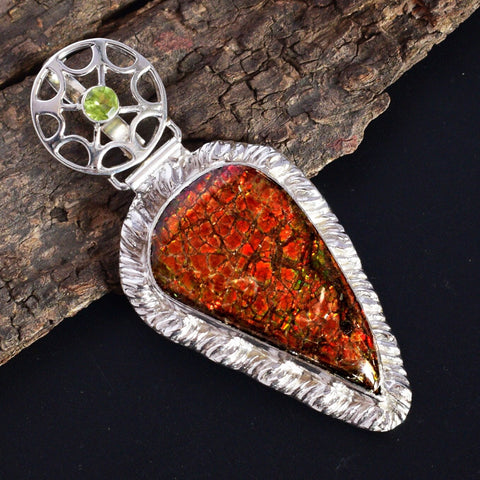 Ammolite Pendant-Custom Vintage