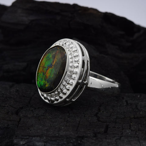 Ammolite Ring-Oval