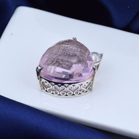 Rose Quartz Swarovski Heart Pendant