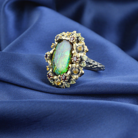 Ammolite Ring-Oval Vintage