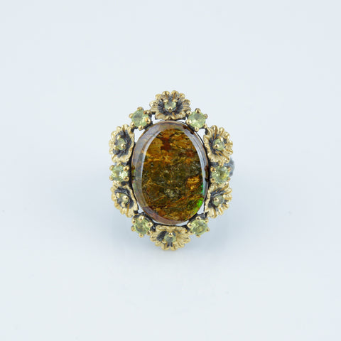 Ammolite Ring-Oval Vintage