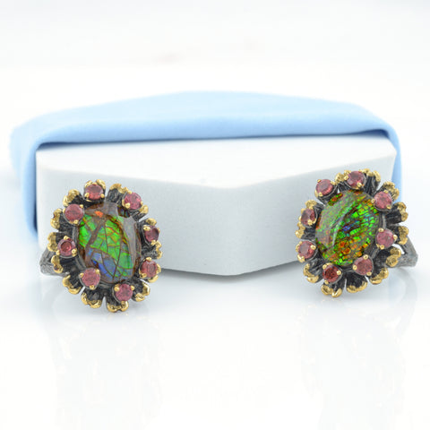 Ammolite Ring-Oval Vintage