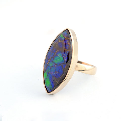 Ammolite Ring-Marquise