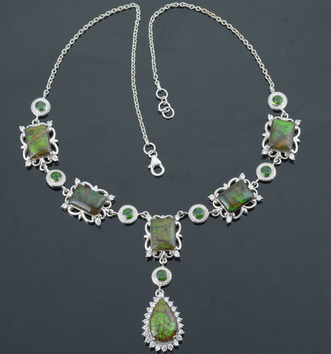 Ammolite Necklace-Statement Vintage