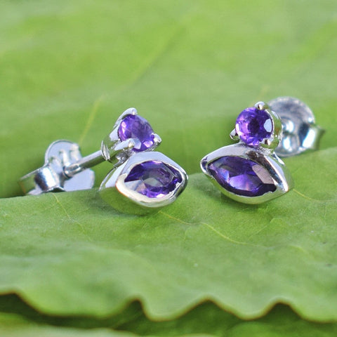 Marquise Amethyst Studs