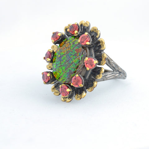 Ammolite Ring-Oval Vintage