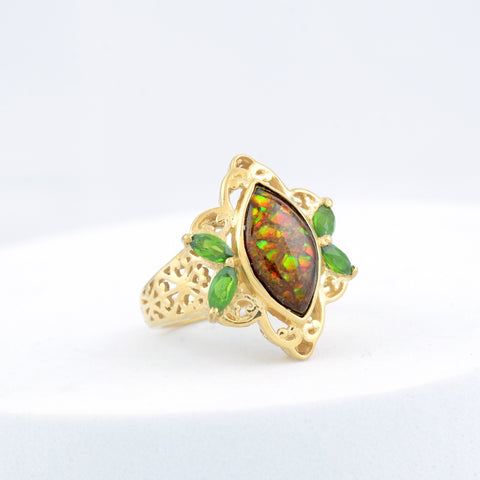 Ammolite Ring-Marquise Vintage