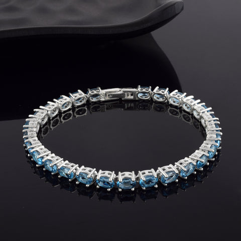 London Blue Topaz Tennis Bracelet - Oval