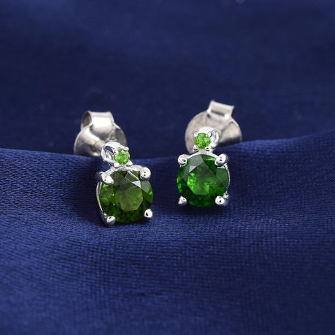 Chrome Diopside Studs with Top Stone